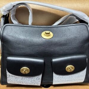 NWT Coach CDZ12 Turnlock Haversack Bag Black